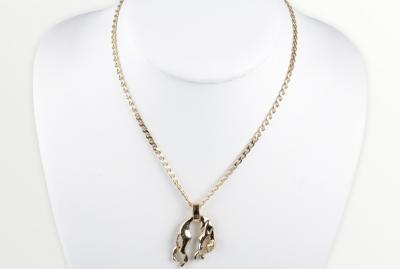 Collier pendentif panthère en or rose 18 carats 2