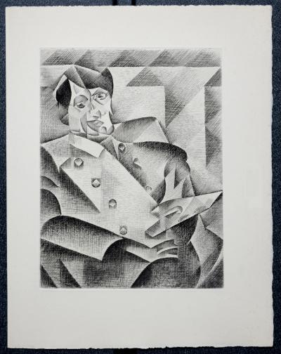 Juan GRIS - Portrait de Picasso, 1947  Etching and drypoint on pur fil Lana paper. 2