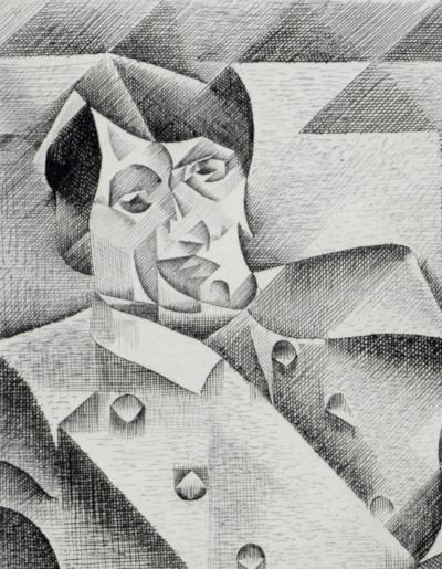 Juan GRIS - Portrait de Picasso, 1947  Etching and drypoint on pur fil Lana paper. 2