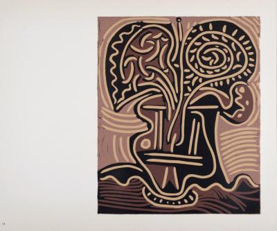 Pablo PICASSO (after) - Le Vase de fleurs, 1962 - Linocut print 2