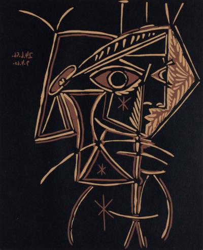 Pablo PICASSO (after) - Tête de femme, 1962 - Linocut print 2