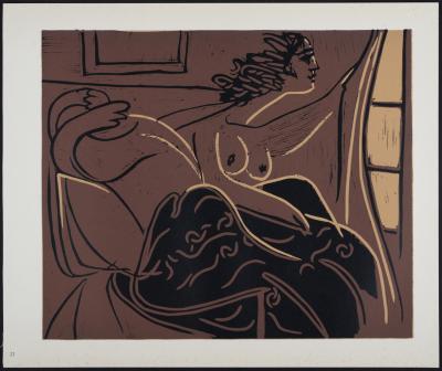 Pablo PICASSO (after) - Femmes regardant par la fenêtre, 1962 - Linocut print 2