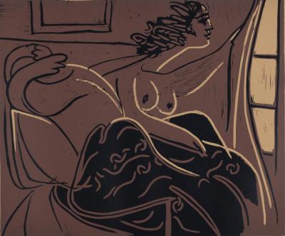 Pablo PICASSO (after) - Femmes regardant par la fenêtre, 1962 - Linocut print 2
