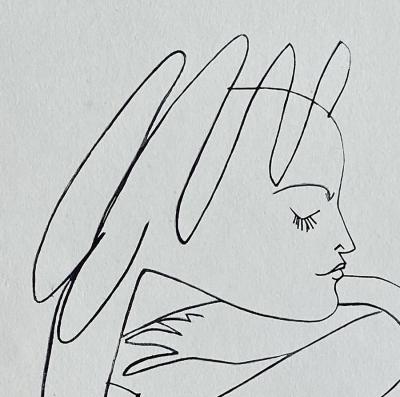 Pablo PICASSO - Femme de profil, 1954 - Gravure signée dans la planche 2