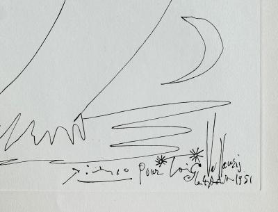 Pablo PICASSO - Chouette sous les étoiles, 1954 - Gravure signée dans la planche 2