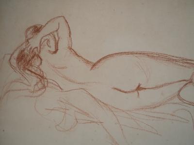 Suzanne Valadon - Nu allongé de dos - Dessin original au pastel signé 2