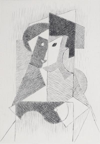 Jean METZINGER - Femme (Composition) 1947 - Gravure originale (Pointe sèche) 2