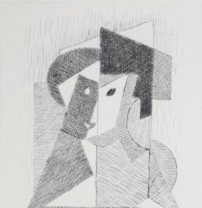 Jean METZINGER - Femme (Composition) 1947 - Gravure originale (Pointe sèche) 2