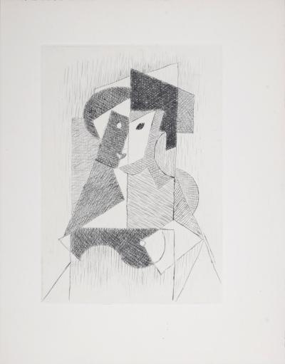 Jean METZINGER - Femme (Composition) 1947 - Gravure originale (Pointe sèche) 2