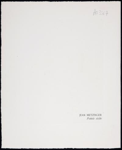 Jean METZINGER - Composition, 1947 - Gravure originale (Pointe sèche) 2