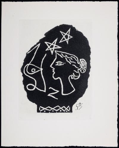 Georges BRAQUE - Femme de profil, 1947 - Gravure originale (Aquatinte & Ciseau) 2