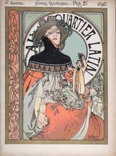 Alphonse MUCHA - Au Quartier Latin, 1898 - Revue complète avec couverture originale en lithographie de Mucha 2