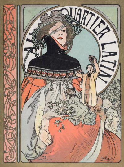 Alphonse MUCHA - Au Quartier Latin, 1898 - Revue complète avec couverture originale en lithographie de Mucha 2
