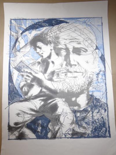 Hans ERNI - Lecteur devant Aristote, 1976 - Lithographie 2