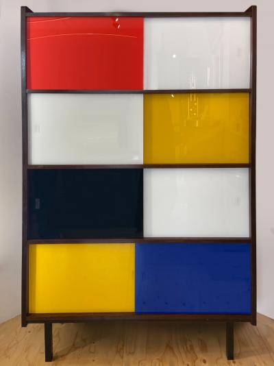 Didier Rozaffy - Bibliothèque en acajou et verre teinté, c. 1960 2