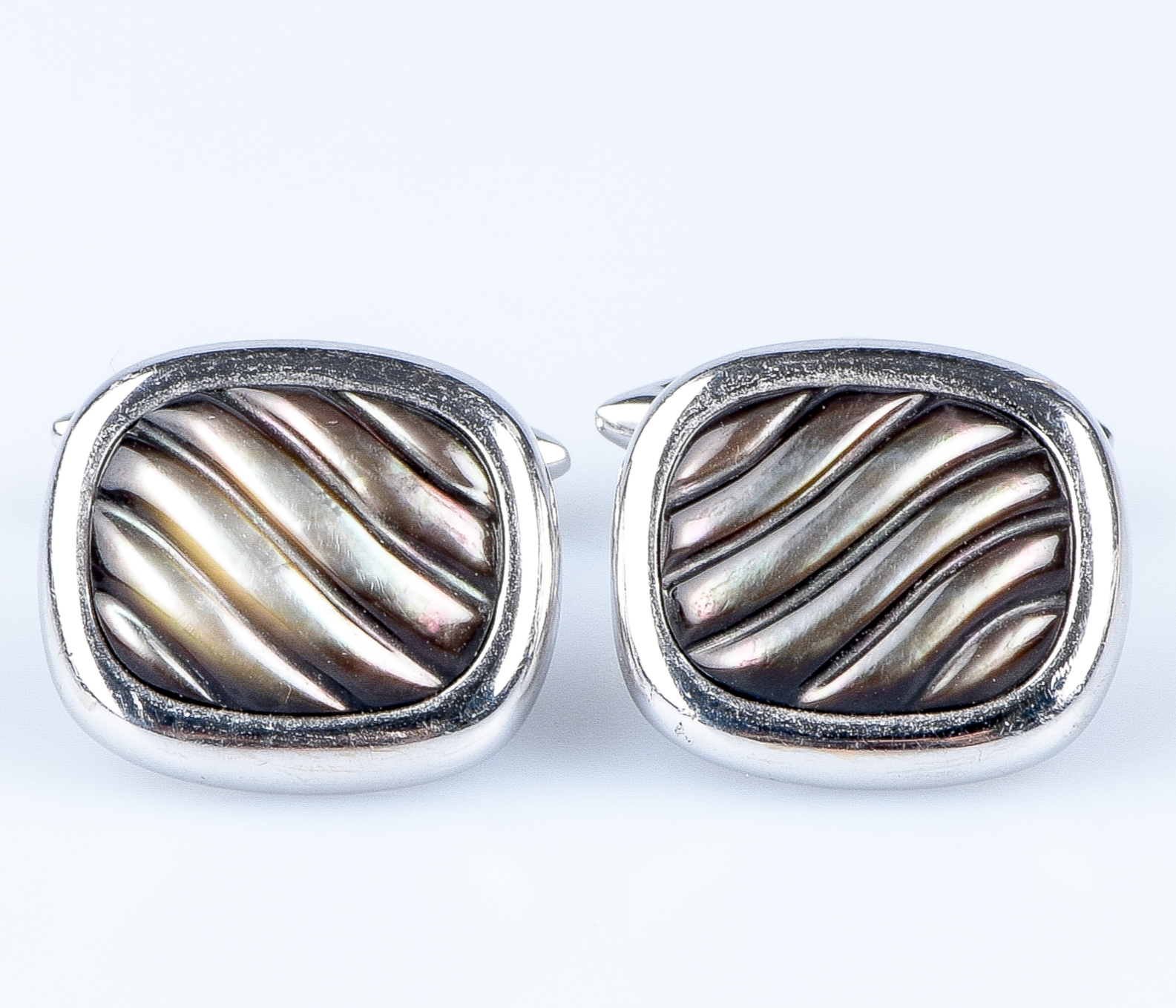 Boutons De Manchette John Hardy - Argent 925 Et Or 18 Carats - Forme Carrée - Occasion