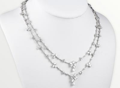 Deux magnifiques colliers de haute joaillerie en diamants en or blanc 18 carats 2
