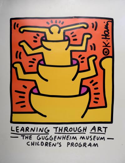 Keith HARING (d'après) - Apprendre par l'art (Musée Guggenheim), v. 1999 - Affiche lithographique sur papier épais. 2