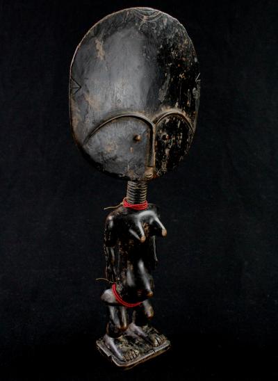Ghana, Ethnie Ashanti - Poupée de Fécondité - Statuette en bois et perles 2