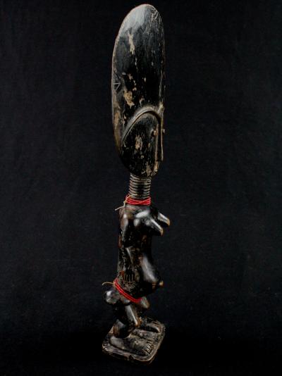 Ghana, Ethnie Ashanti - Poupée de Fécondité - Statuette en bois et perles 2