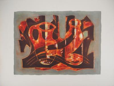 Tony AGOSTINI - Nature morte aux pichets - Lithographie originale signée 2