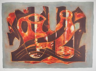 Tony AGOSTINI - Nature morte aux pichets - Lithographie originale signée 2