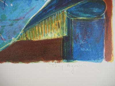Tony AGOSTINI - Violon, le repos du Soliste - Lithographie originale signée 2