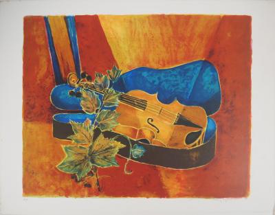 Tony AGOSTINI - Violon, Menuet d’automne - Lithographie originale signée 2