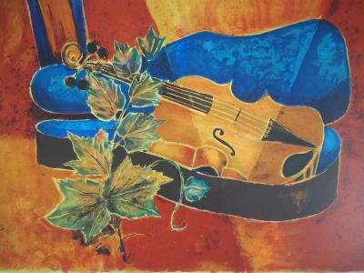 Tony AGOSTINI - Violon, Menuet d’automne - Lithographie originale signée 2