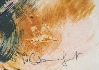 Alain BONNEFOIT : Modèle au parapluie - Lithographie originale signée 2