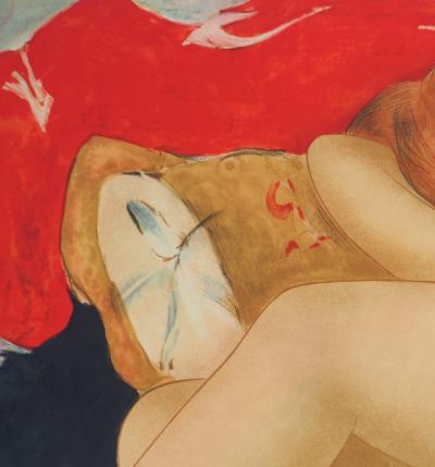 Alain BONNEFOIT : Nu sur son lit - Lithographie originale 2