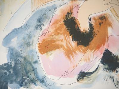 Alain BONNEFOIT : Modèle au parapluie - Lithographie originale signée 2