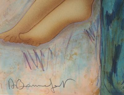 Alain BONNEFOIT : Modèle au fauteuil - Lithographie originale signée 2