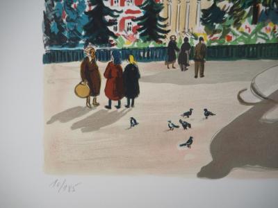 Yves BRAYER - La fontaine de la Trinité Saint Serge, Lithographie originale signée 2