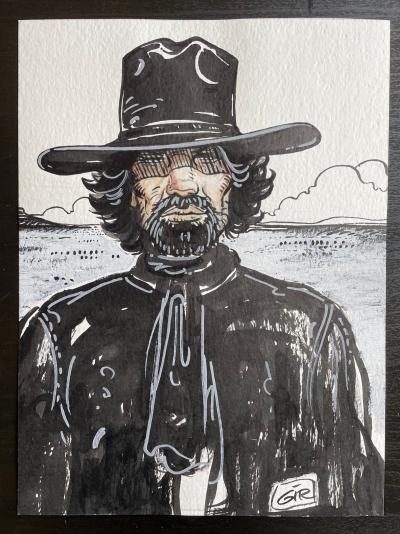 Jean GIRAUD - Hombre del Lejano Oeste, c. 1970 - Dibujo original