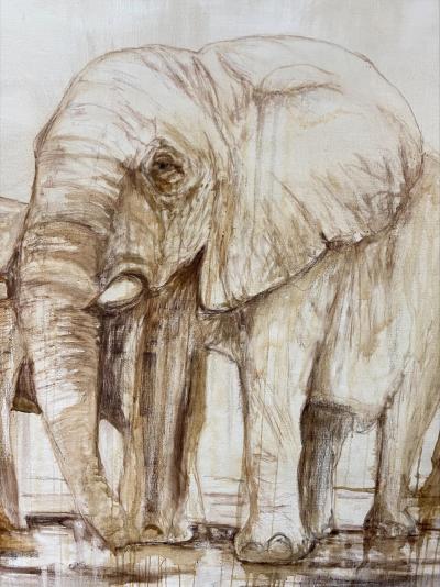 André Ferrand - Les Éléphants, 1998 - Huile sur toile 2