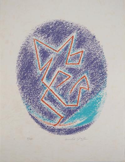 André MASSON : Composition en violet - Lithographie originale signée 2