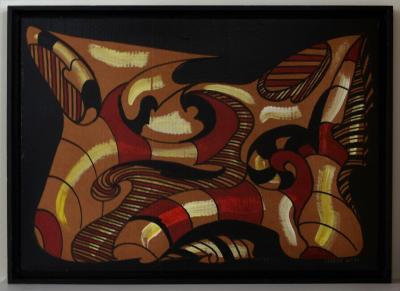 André LABELLE (1934) - Vaisseau martien, 1992 - Acrylique sur carton signée 2