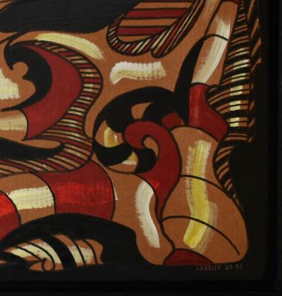 André LABELLE (1934) - Vaisseau martien, 1992 - Acrylique sur carton signée 2