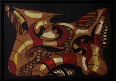 André LABELLE (1934) - Vaisseau martien, 1992 - Acrylique sur carton signée 2