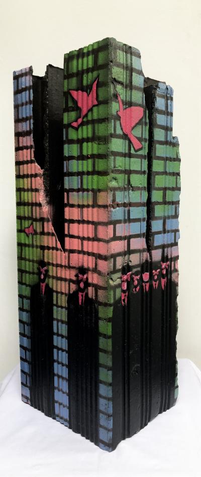 Amey - La brique 2, 2020 - Acrylique sur brique 2