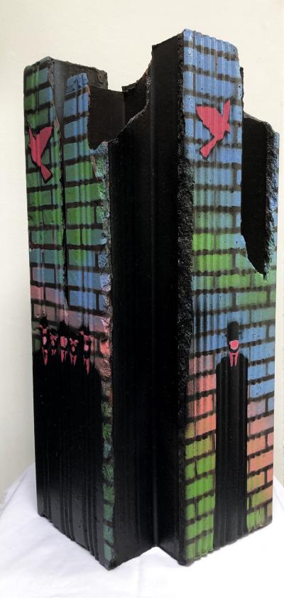 Amey - La brique 2, 2020 - Acrylique sur brique 2
