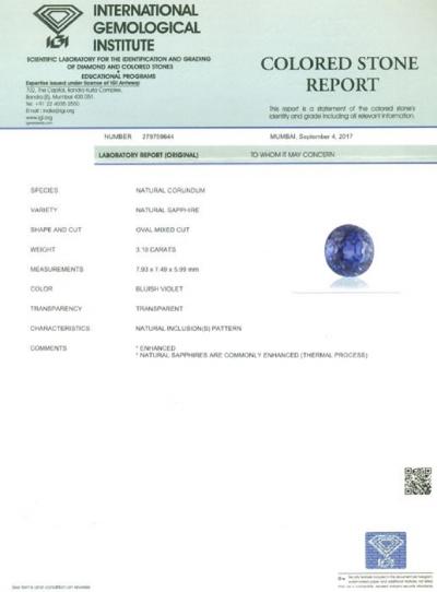3,10 carats. Bleu saphire 2
