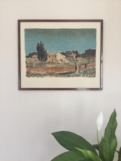 Roland OUDOT - Le mas aux Baux-de-Provence - Lithographie signée 2