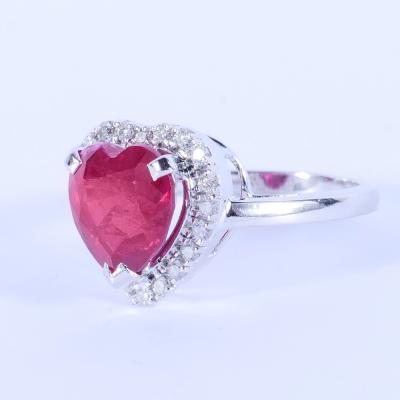 Bague Or Blanc Rubis & Diamants 2