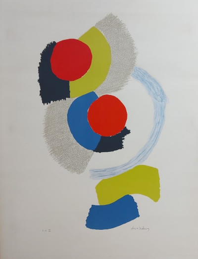 Sonia DELAUNAY - Portuguaise ou Ping Pong - Lithographie  originale en couleurs  signée  au crayon et justfiée en EA  III 2