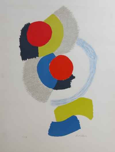 Sonia DELAUNAY - Portuguaise ou Ping Pong - Lithographie  originale en couleurs  signée  au crayon et justfiée en EA  III 2