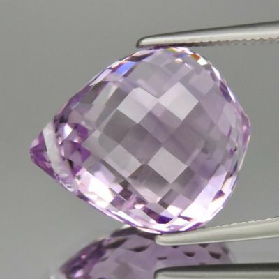 13,03 carats. Améthyste Percée Briolette Violette Naturelle 2