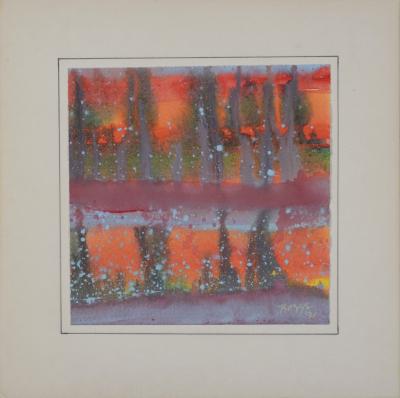 Charles BOGGS - Composition, 1971 - Original watercolor (Hand-signed!) 2