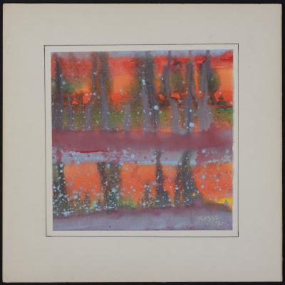 Charles BOGGS - Composition, 1971 - Original watercolor (Hand-signed!) 2